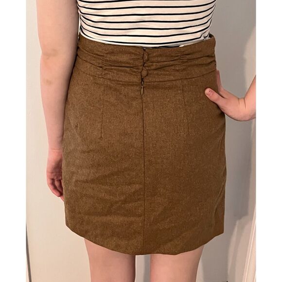 Nanette Lepore Wool Skirt Pencil Mini Brown size 4 - Picture 3 of 5